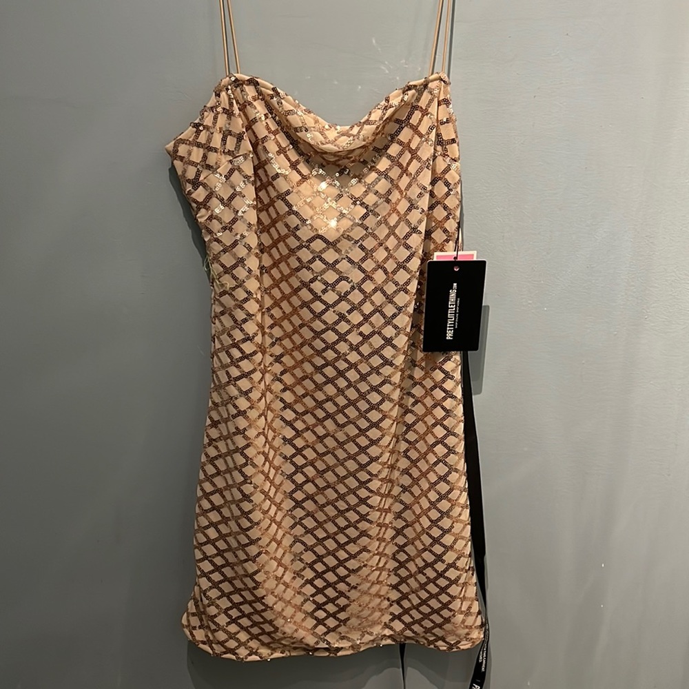 Rose Gold Sparkly Dress.